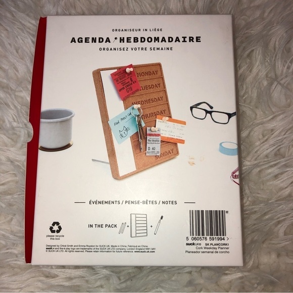 Cork Weekday Planner One-Size - Picture 4 of 6